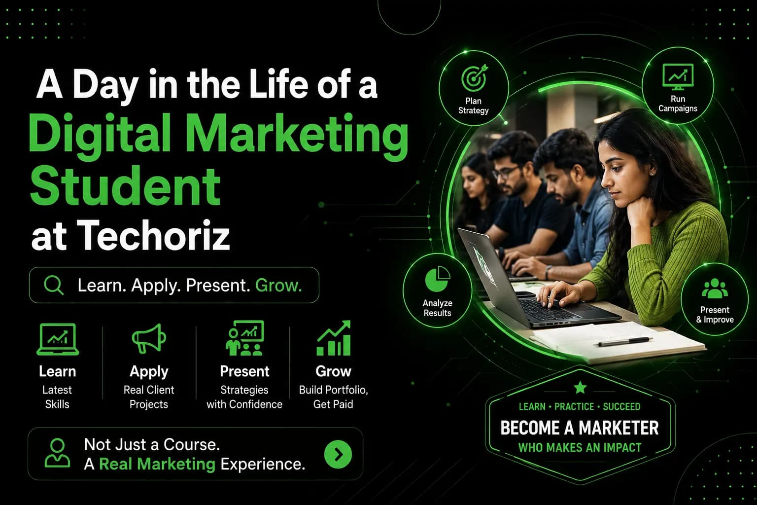 A Day in the Life of a Digital Marketing Student at Techoriz