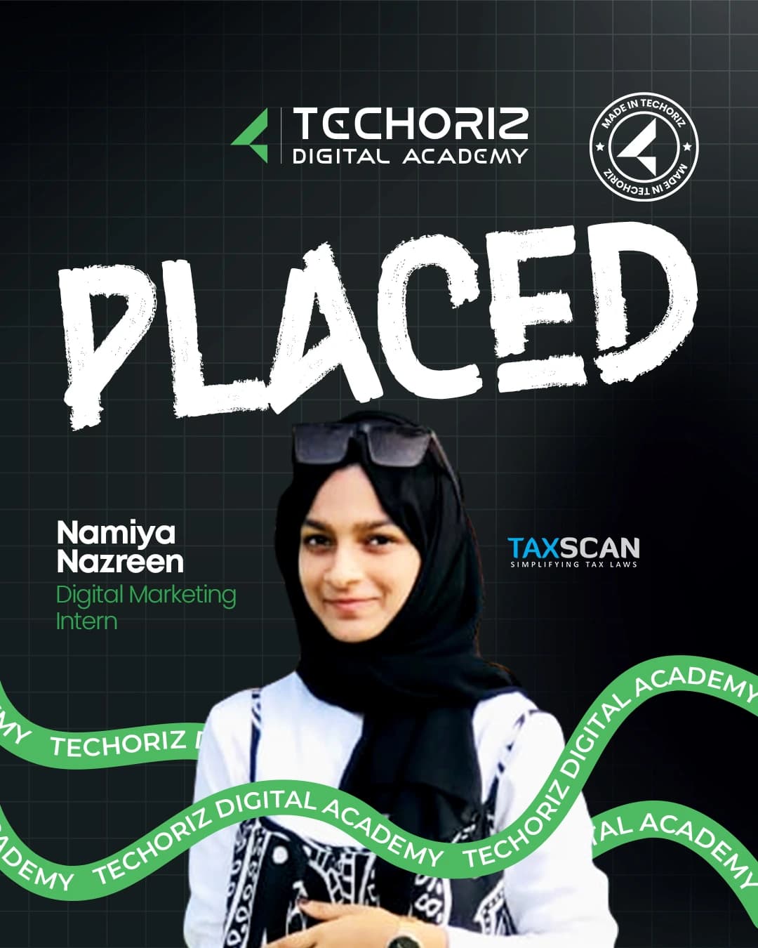 Techoriz student placed in digital marketing