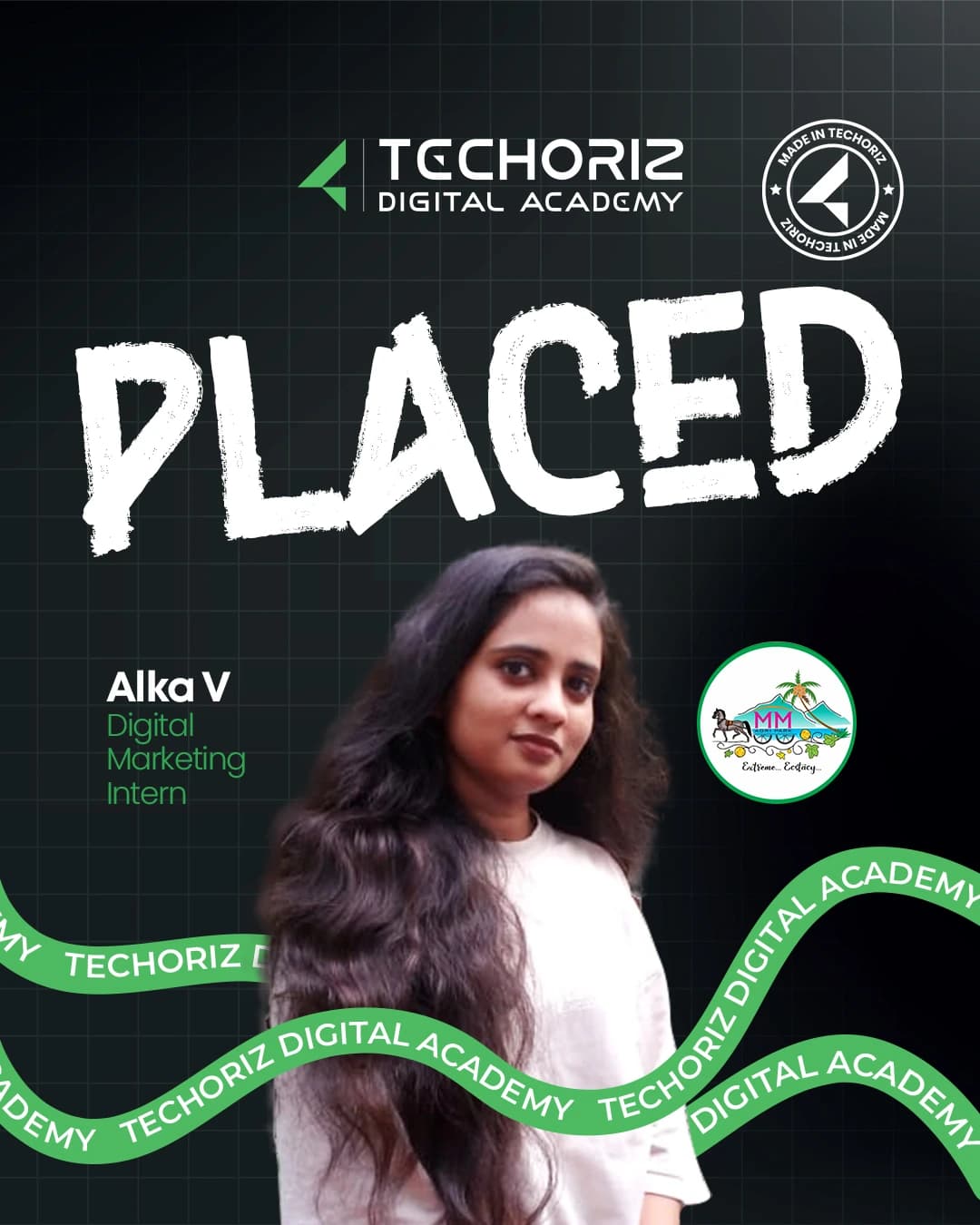 Techoriz student placed in digital marketing