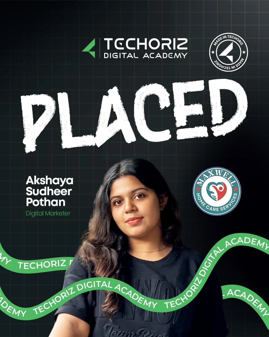 Techoriz student placed in digital marketing