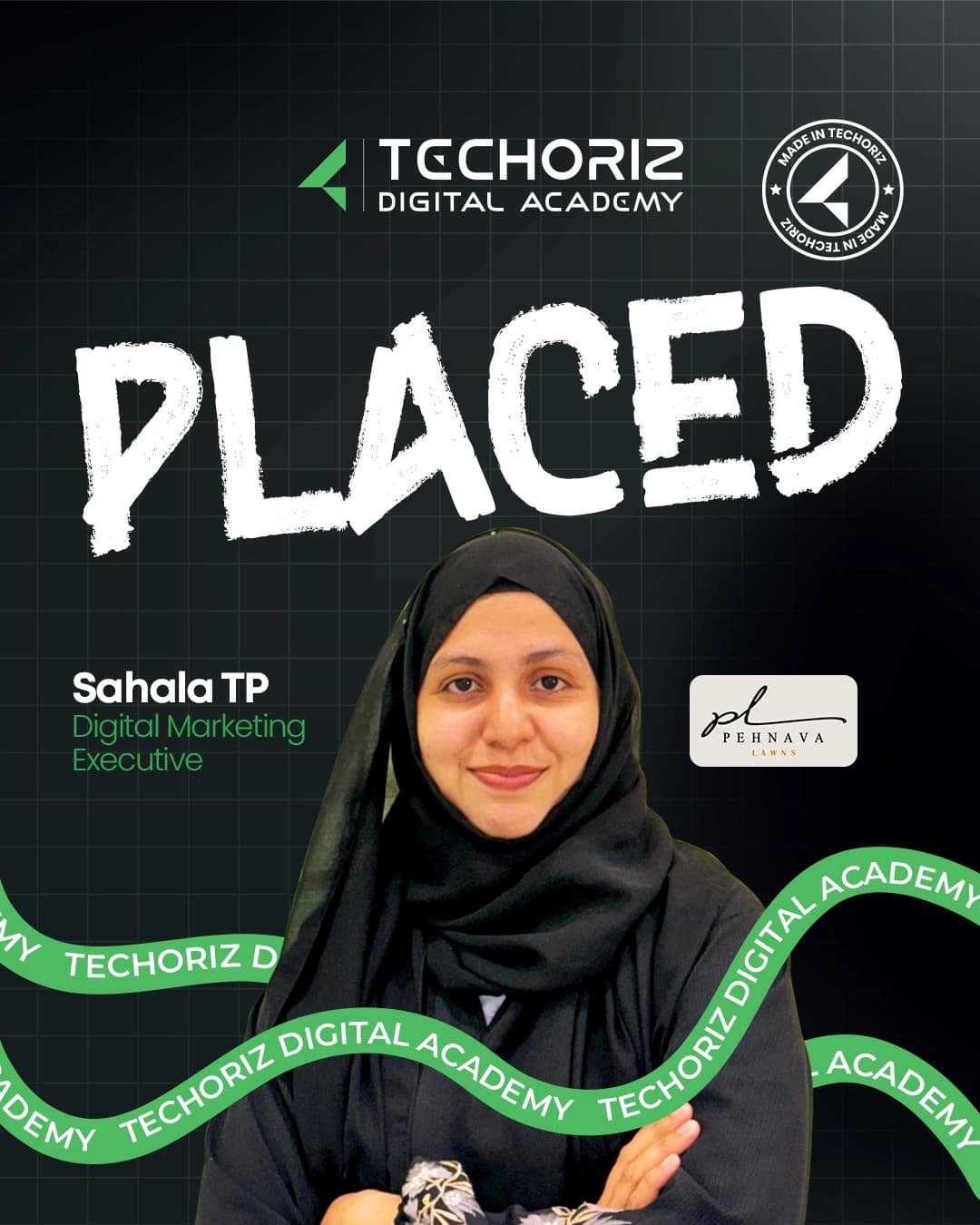 Techoriz student placed in digital marketing