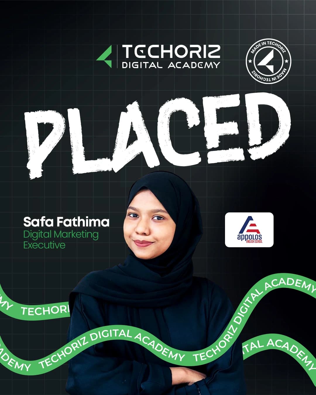 Techoriz student placed in digital marketing
