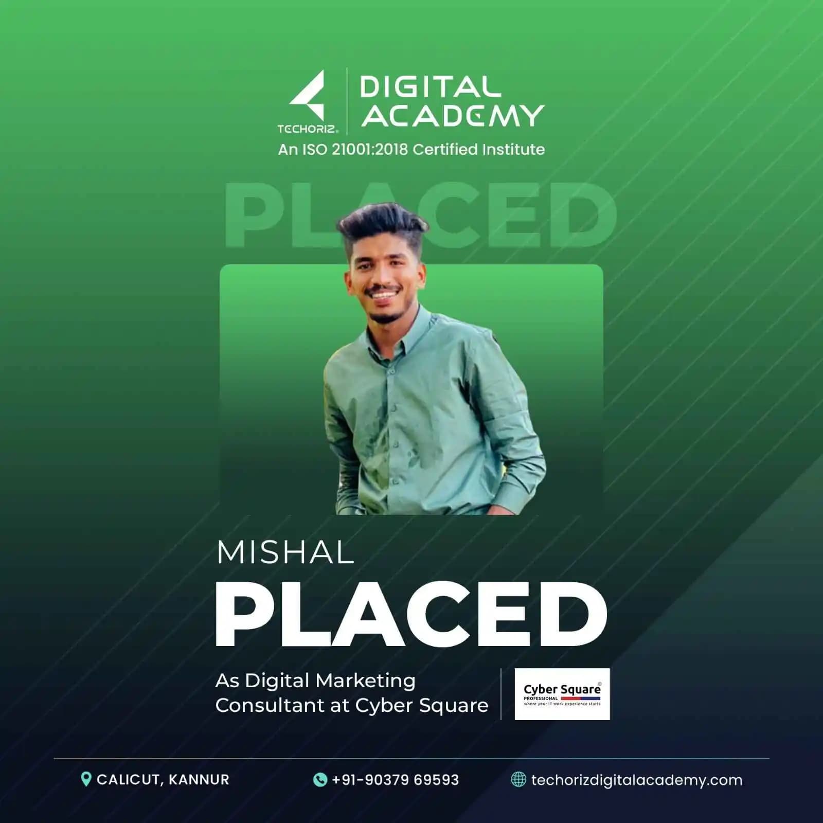 Techoriz student placed in digital marketing