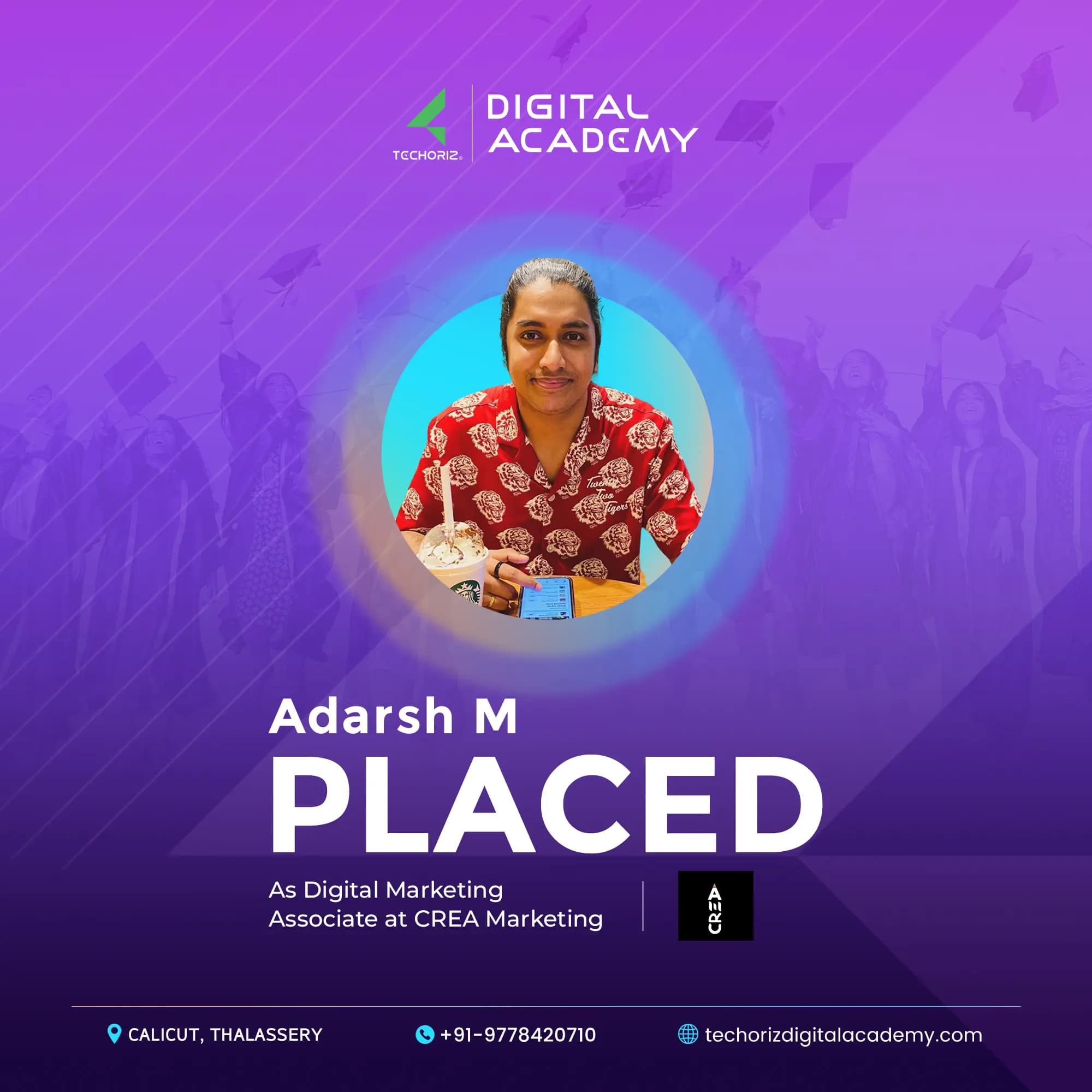 Techoriz student placed in digital marketing