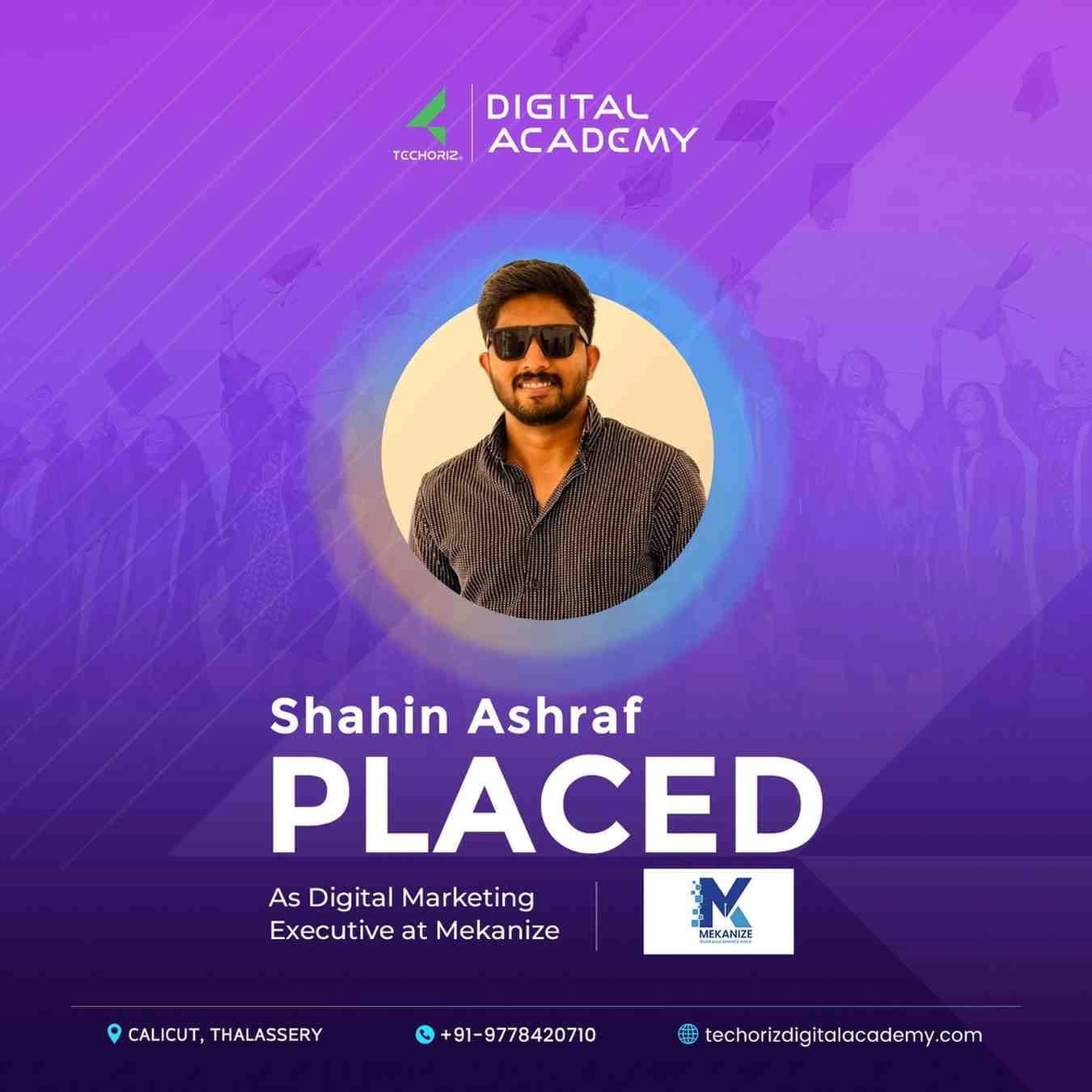 Techoriz student placed in digital marketing