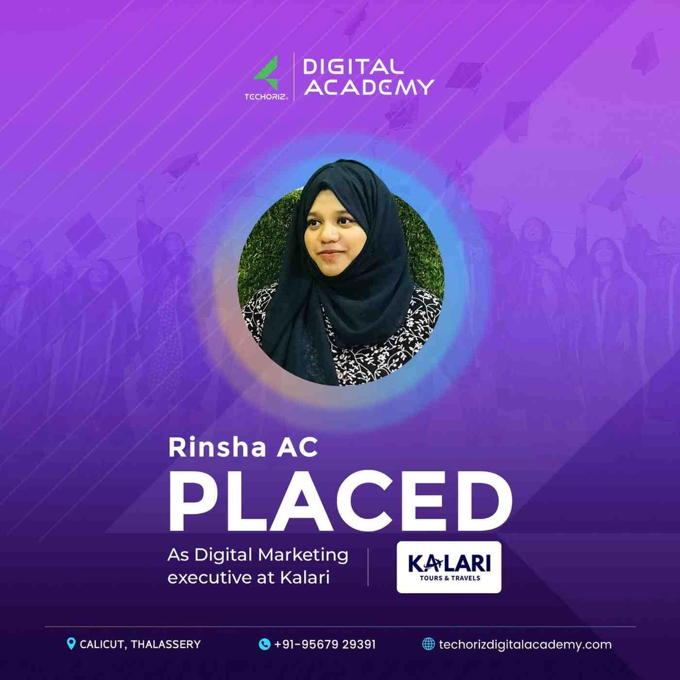 Techoriz student placed in digital marketing