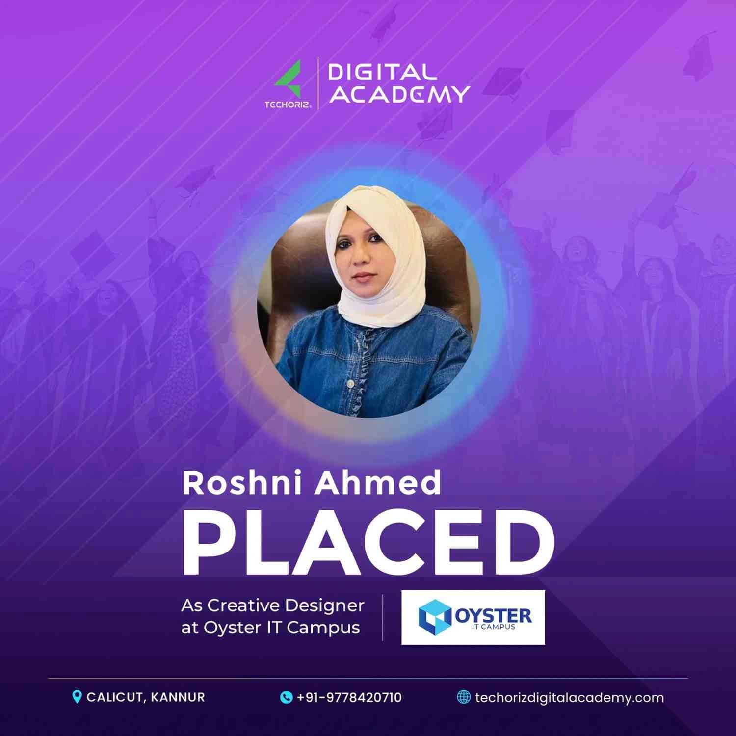 Techoriz student placed in digital marketing