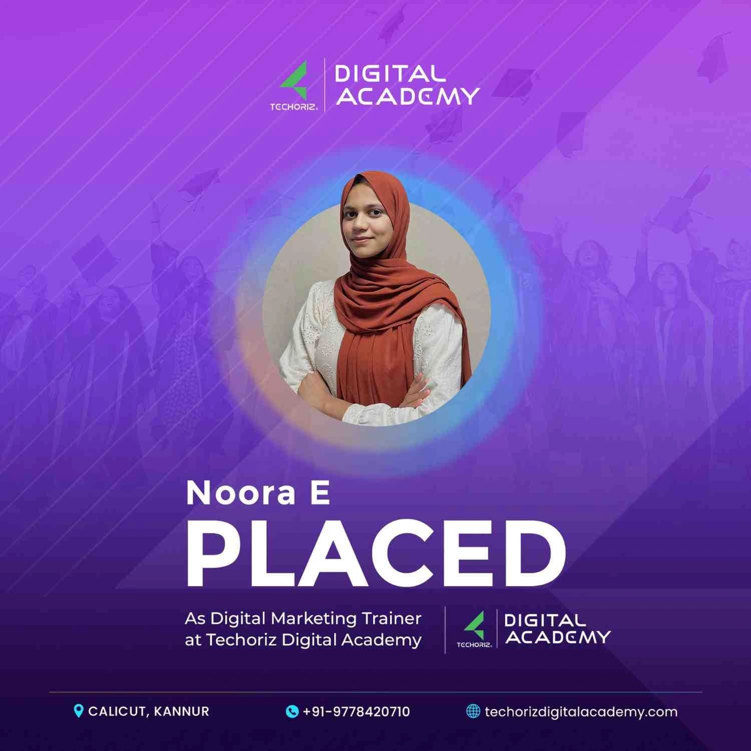 Techoriz student placed in digital marketing