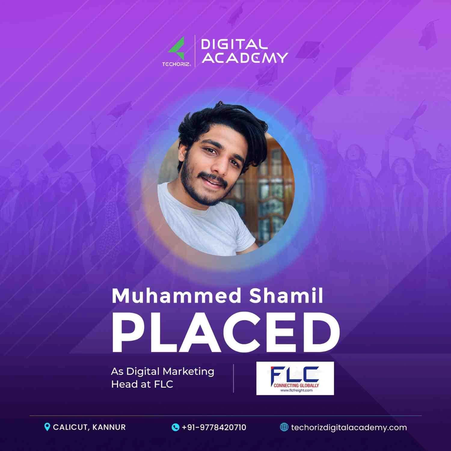 Techoriz student placed in digital marketing
