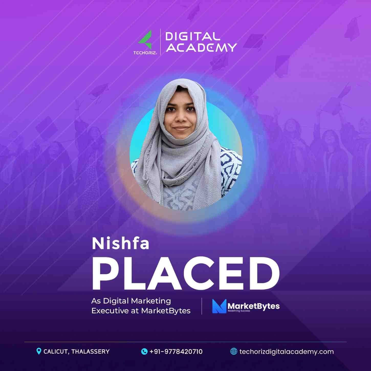 Techoriz student placed in digital marketing