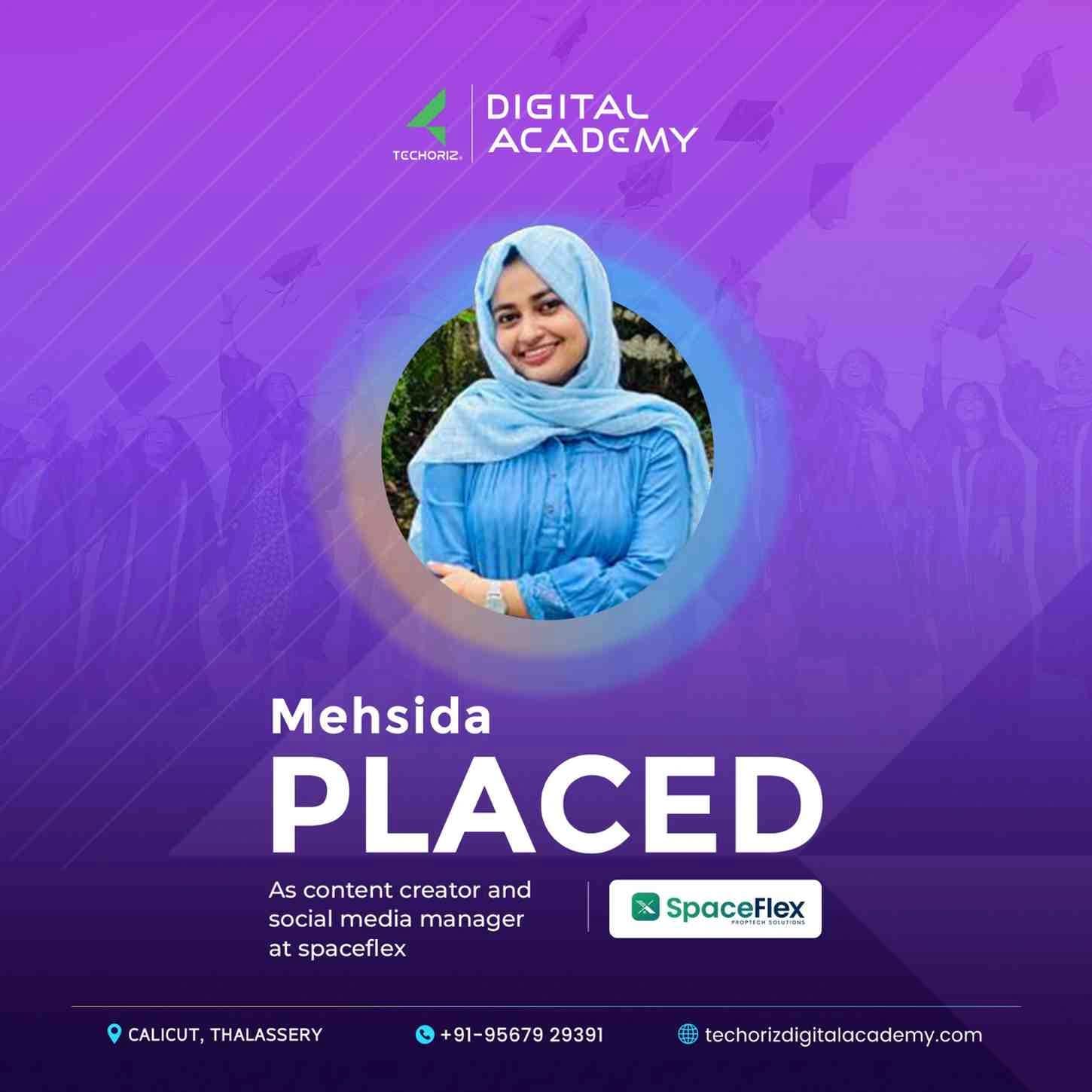 Techoriz student placed in digital marketing