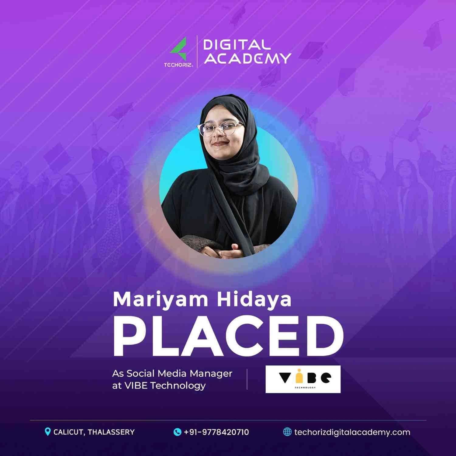 Techoriz student placed in digital marketing