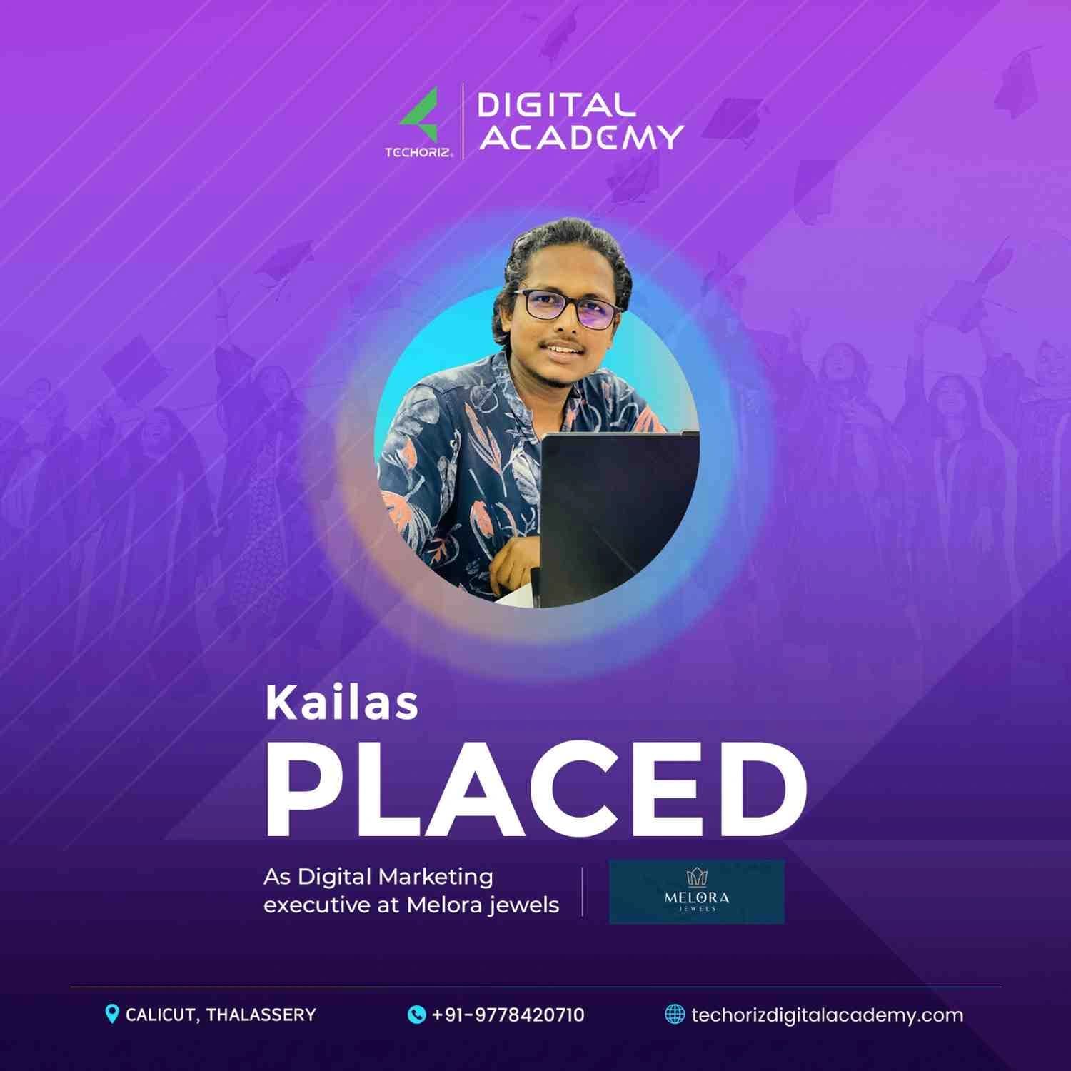 Techoriz student placed in digital marketing