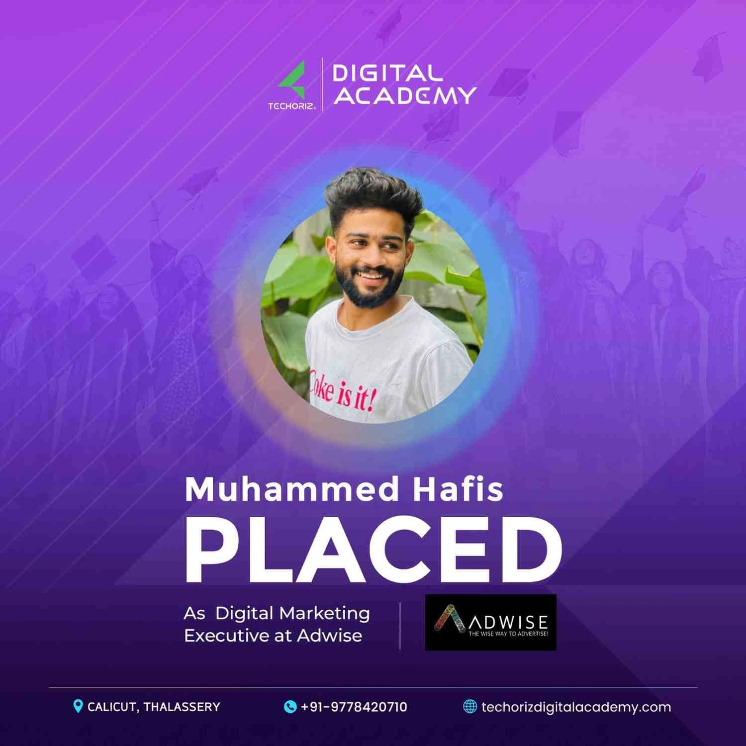 Techoriz student placed in digital marketing