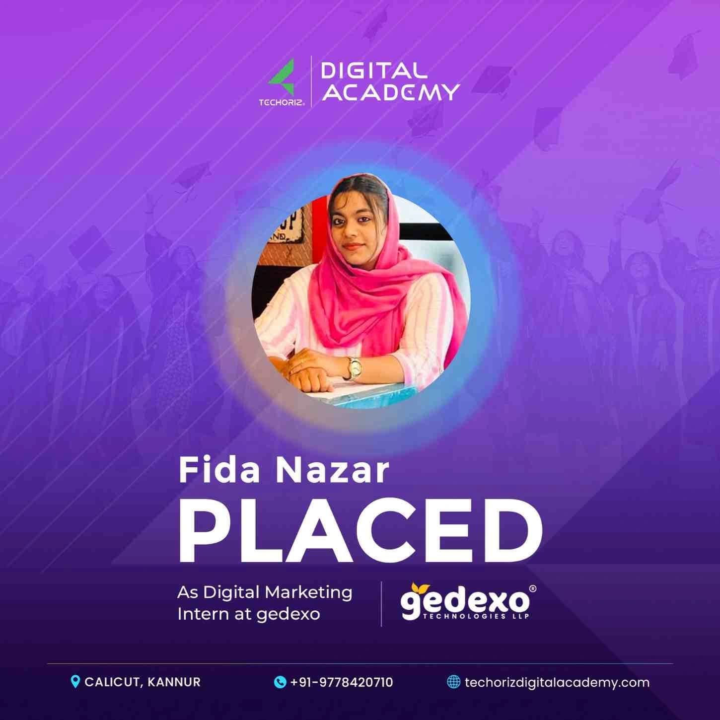 Techoriz student placed in digital marketing