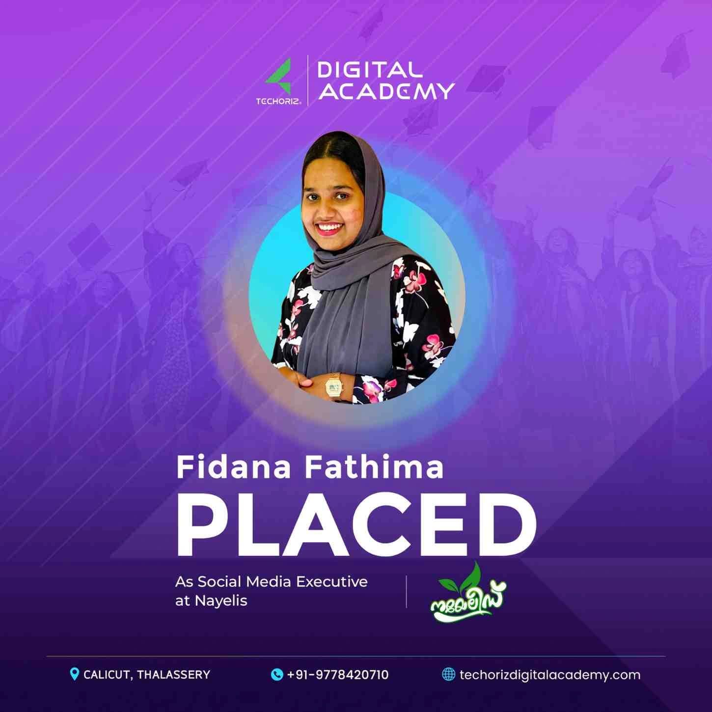 Techoriz student placed in digital marketing