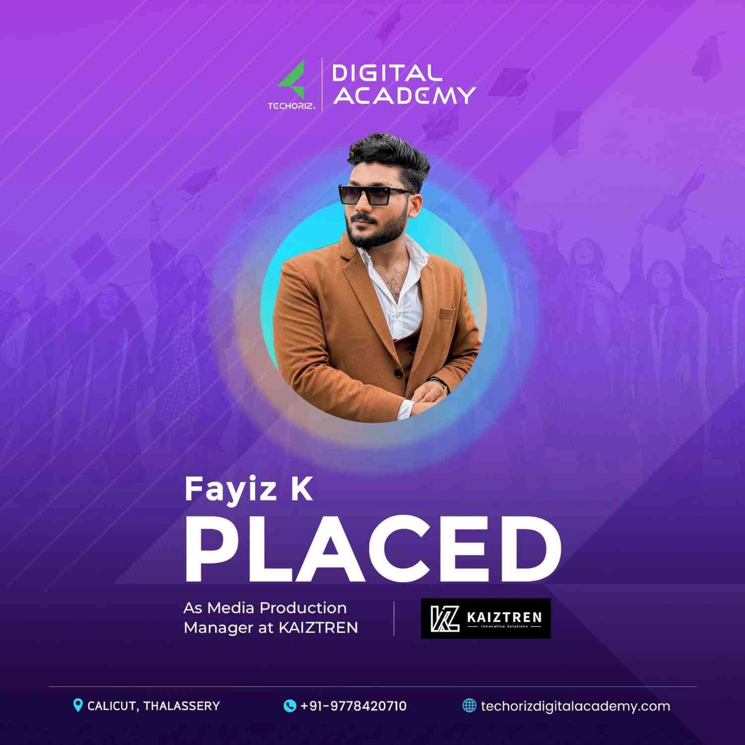 Techoriz student placed in digital marketing