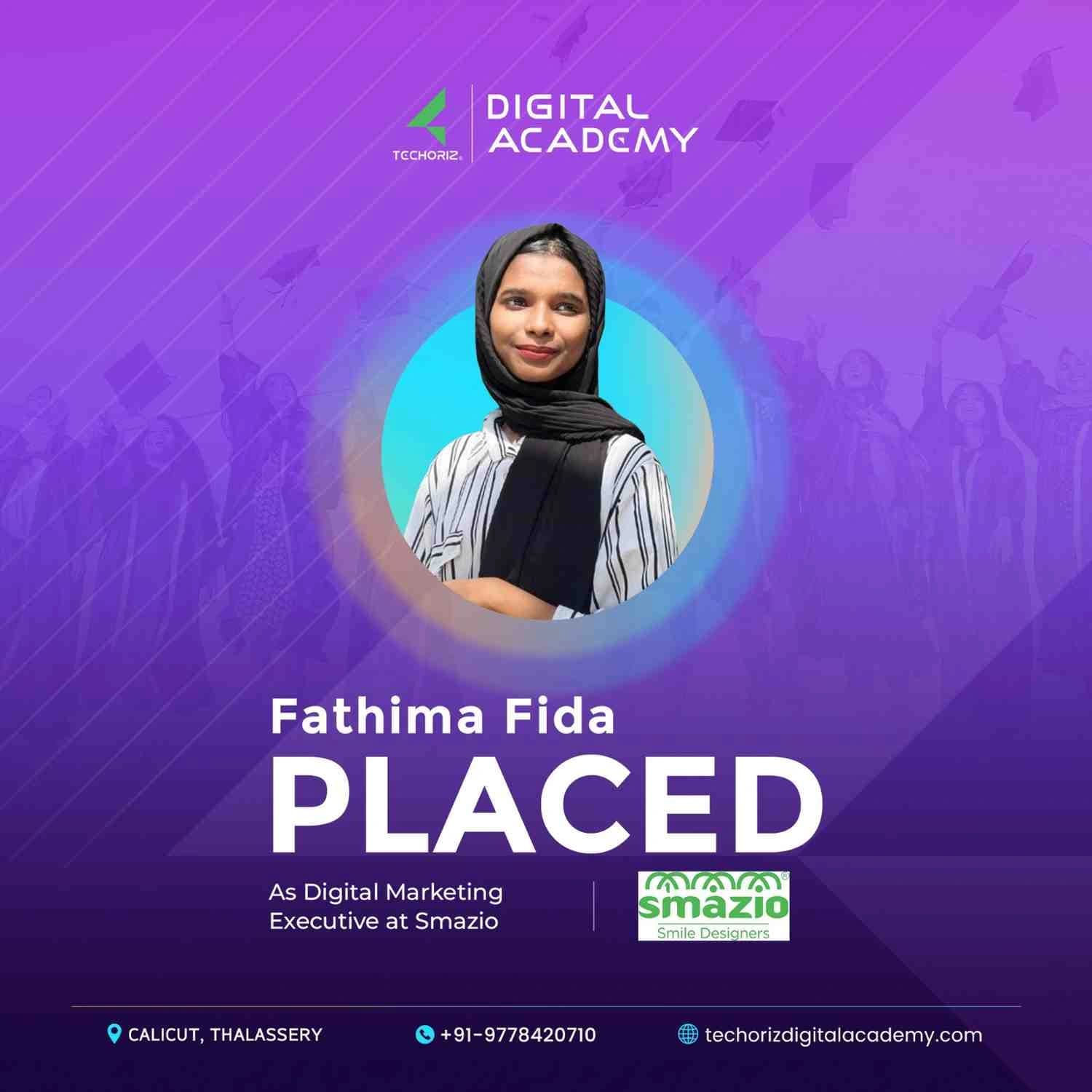 Techoriz student placed in digital marketing