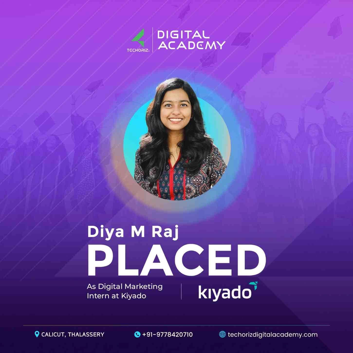 Techoriz student placed in digital marketing