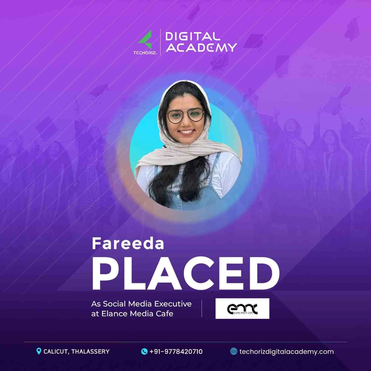 Techoriz student placed in digital marketing
