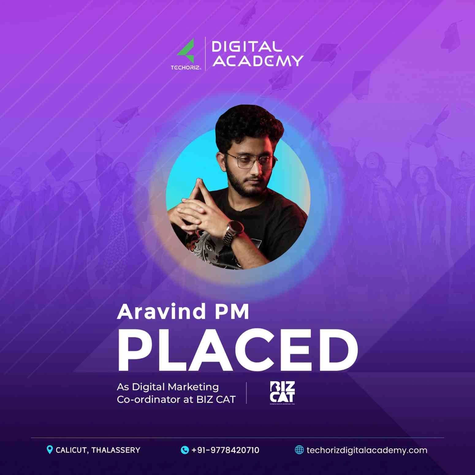Techoriz student placed in digital marketing