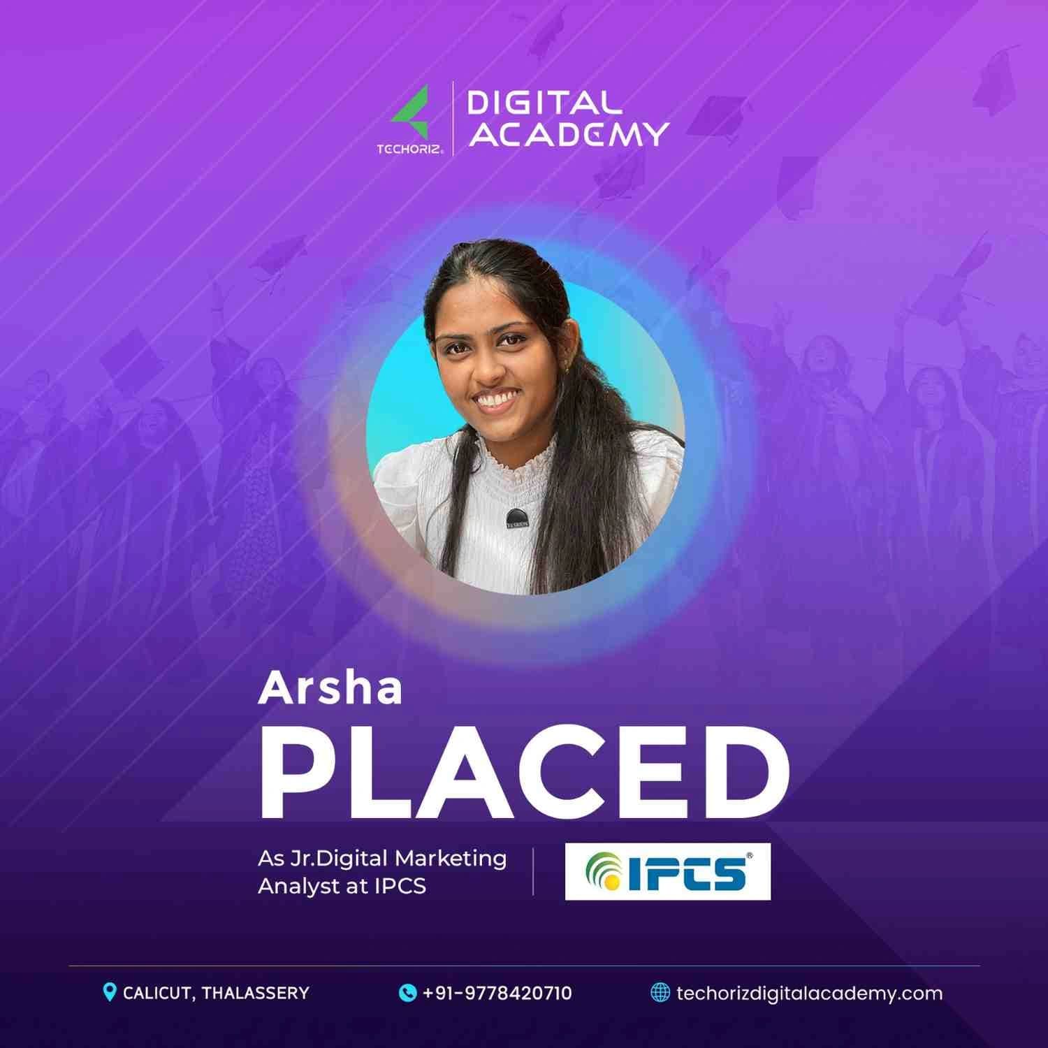 Techoriz student placed in digital marketing