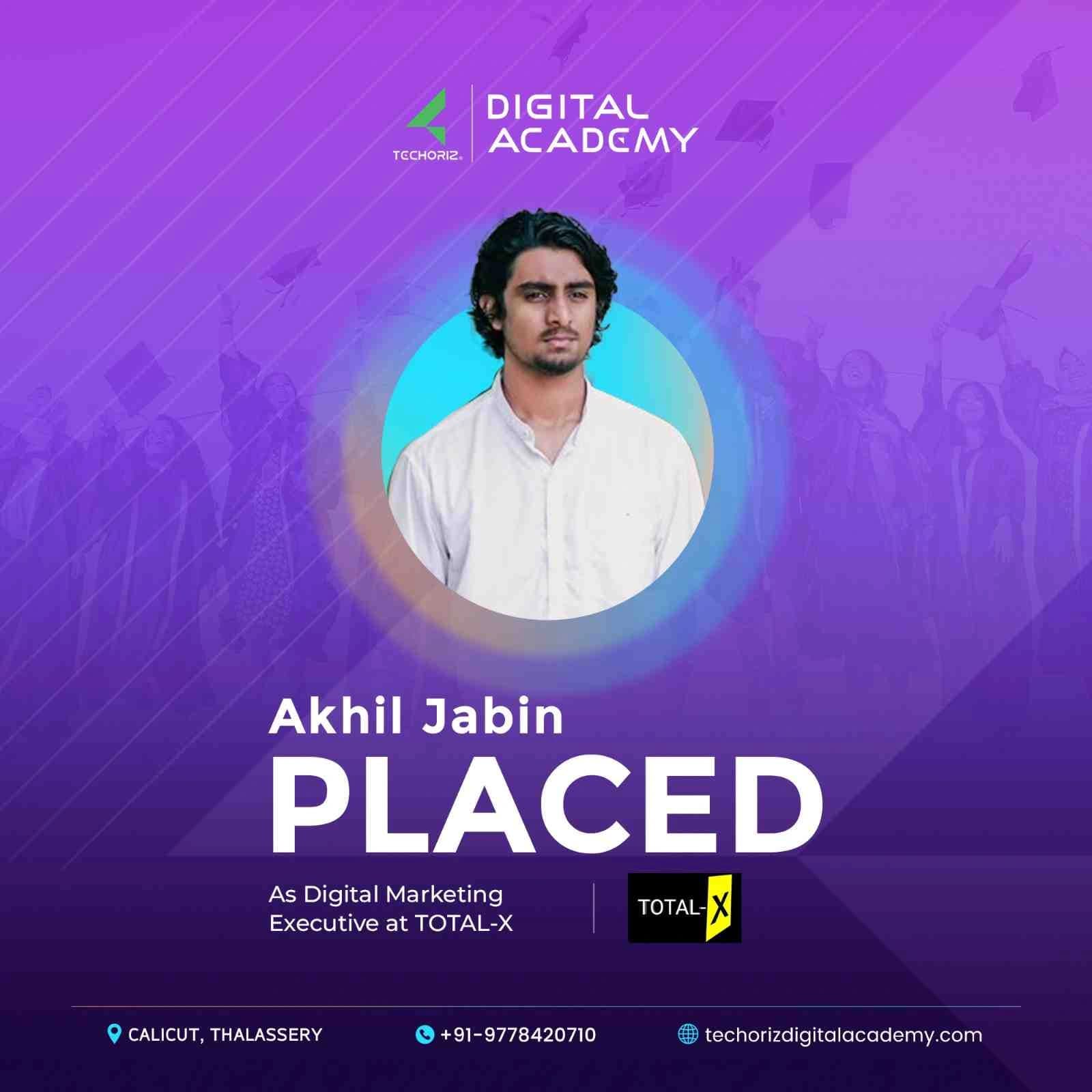 Techoriz student placed in digital marketing