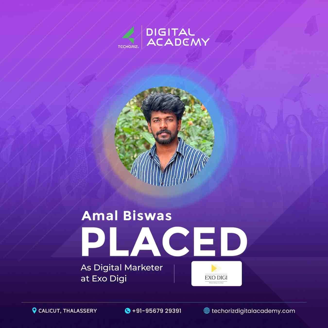 Techoriz student placed in digital marketing