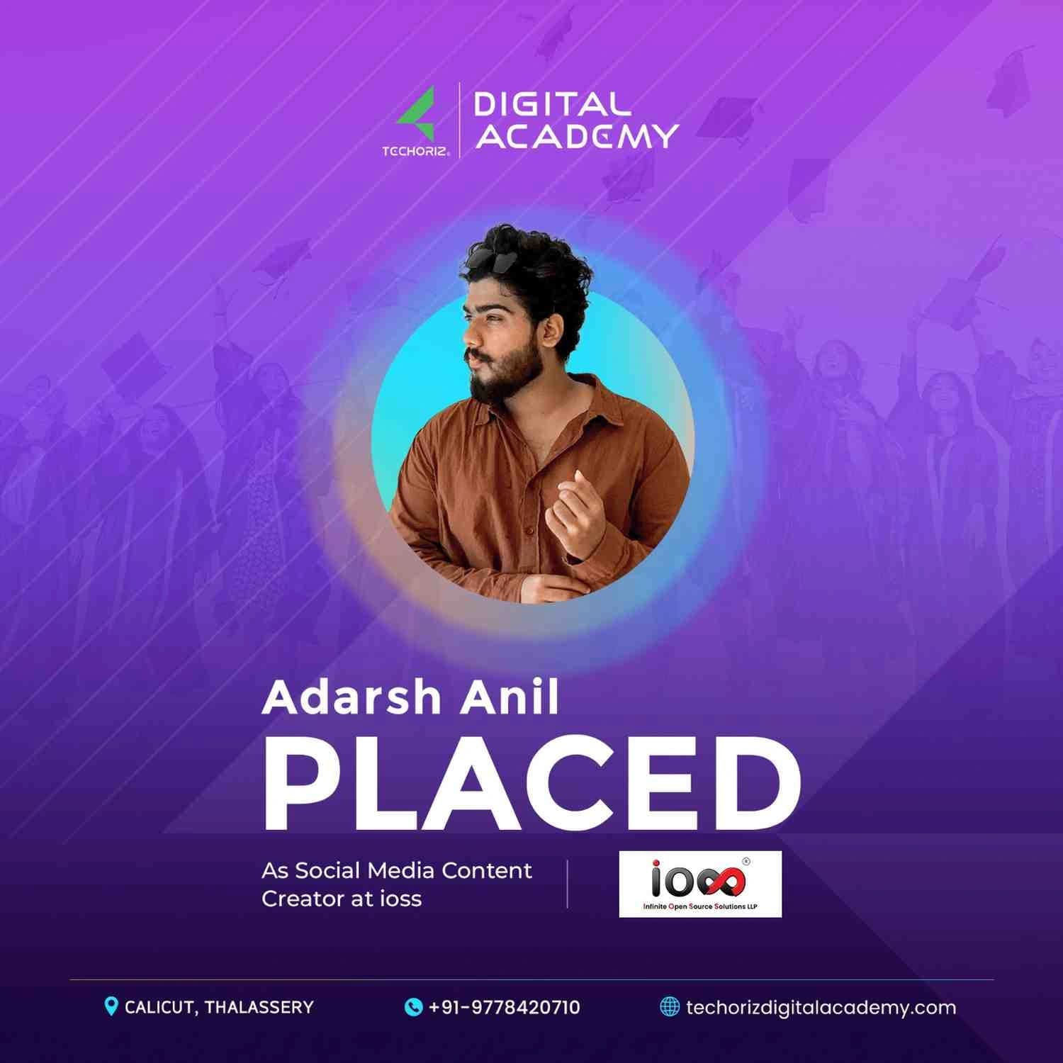 Techoriz student placed in digital marketing