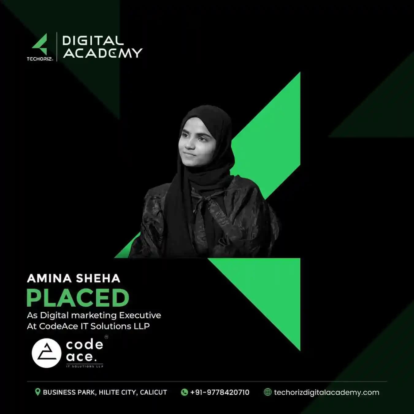 Techoriz student placed in digital marketing