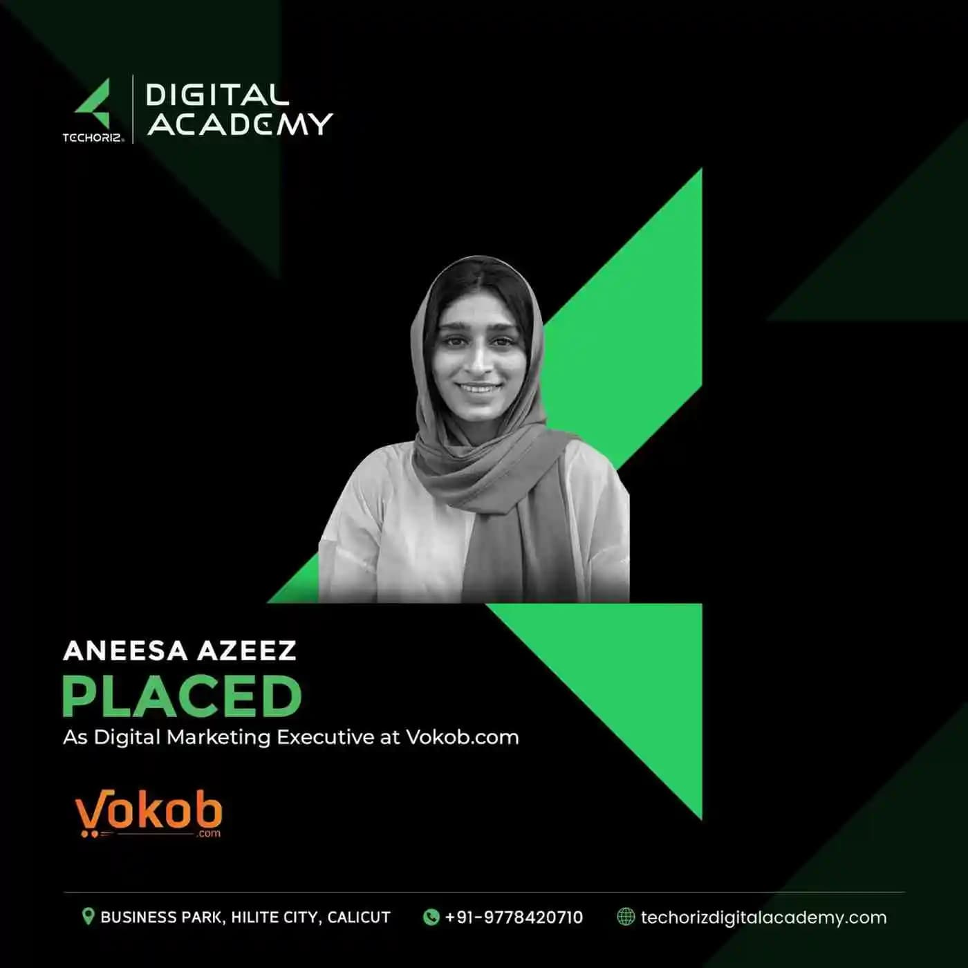 Techoriz student placed in digital marketing