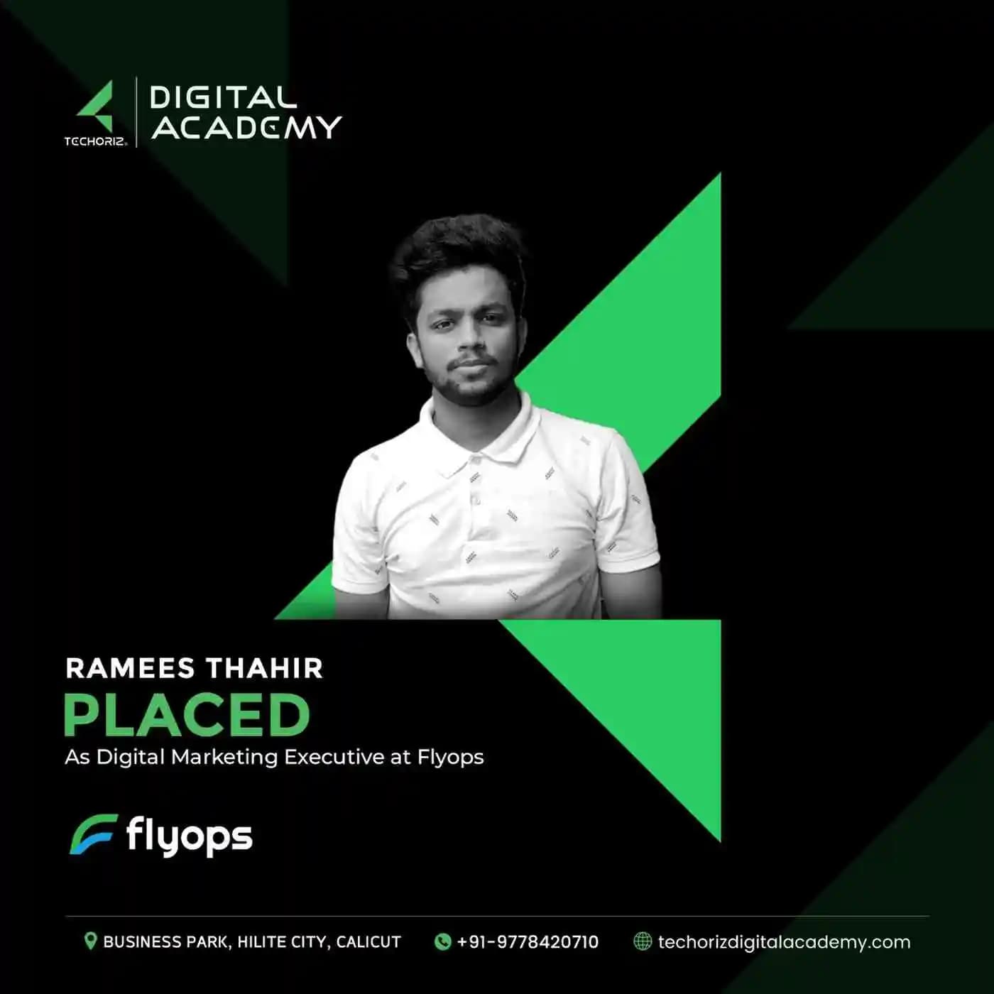Techoriz student placed in digital marketing