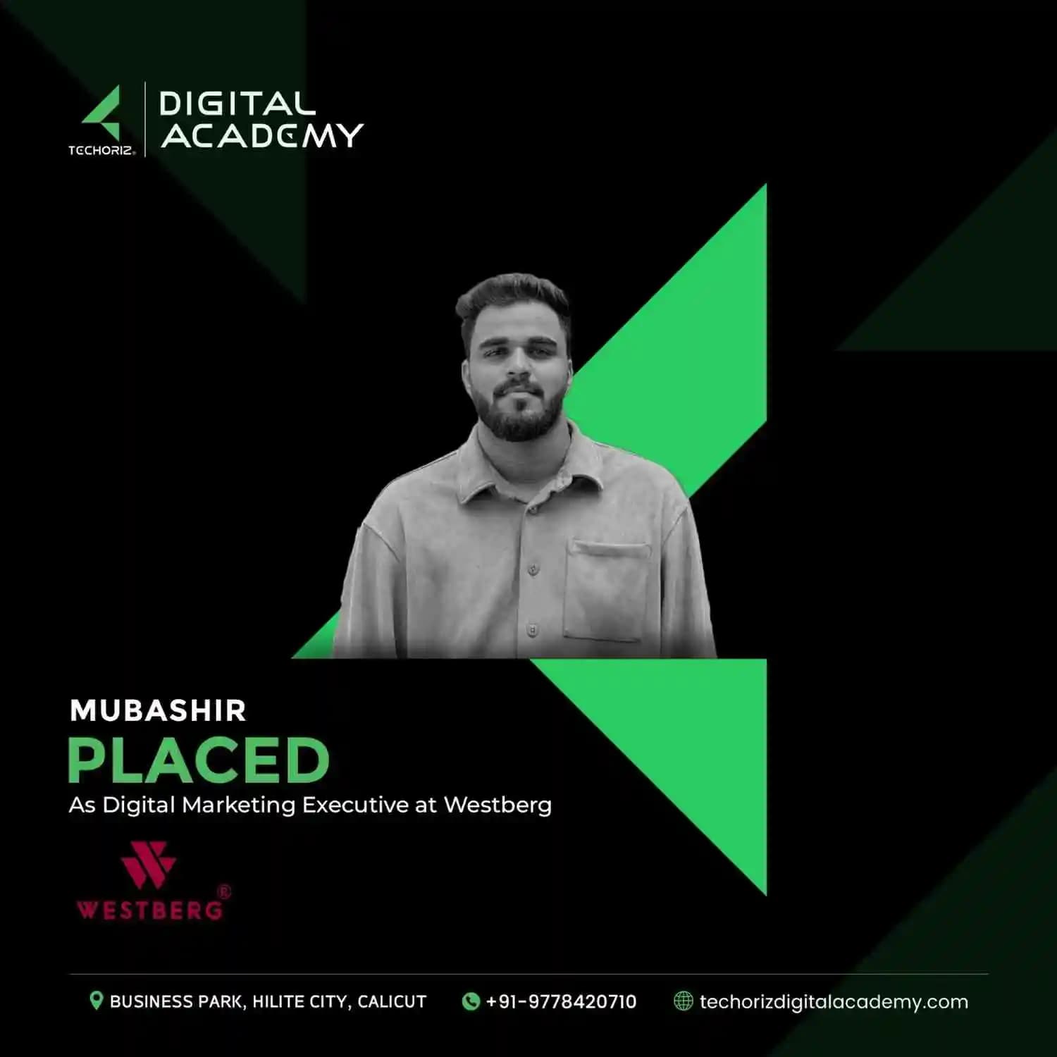 Techoriz student placed in digital marketing