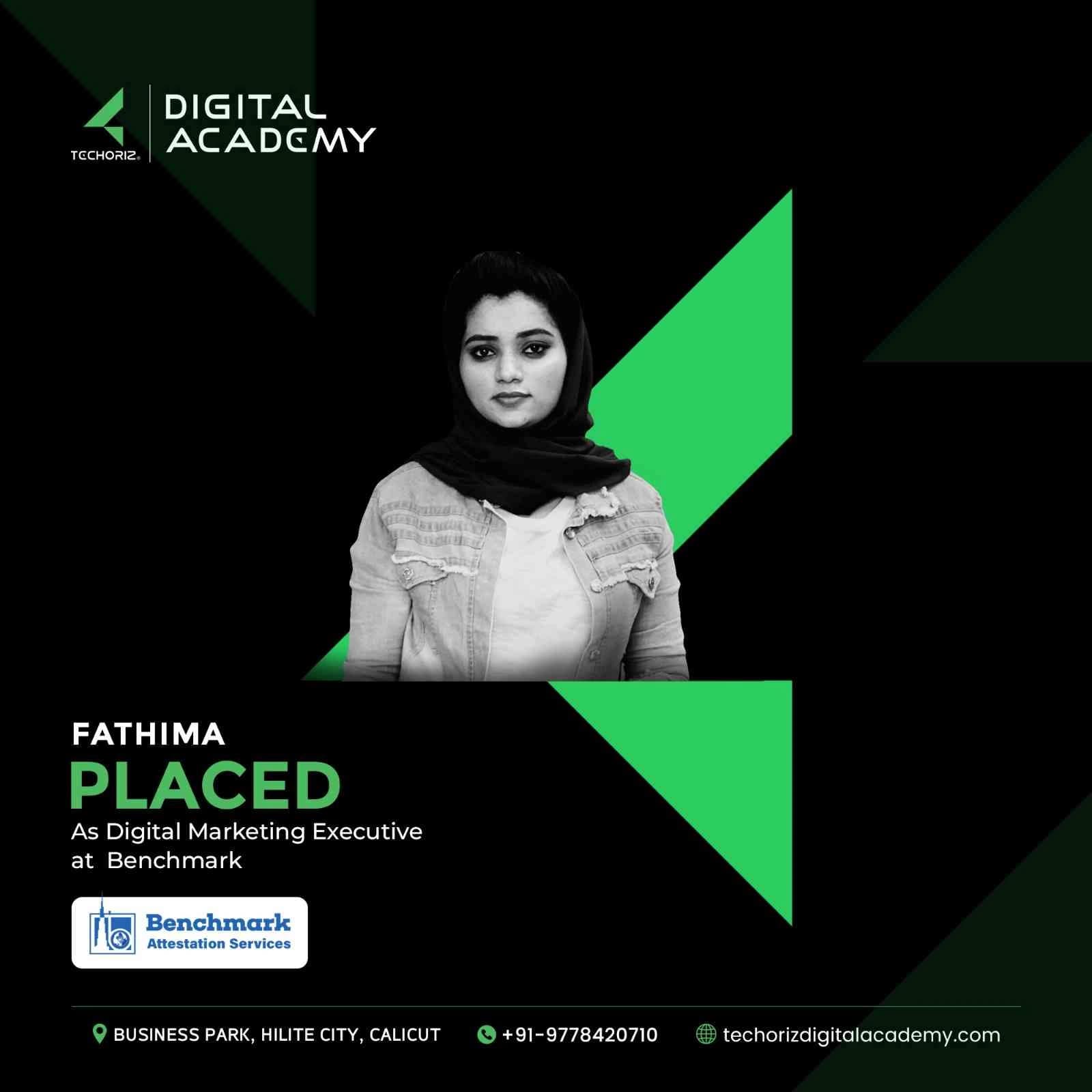 Techoriz student placed in digital marketing