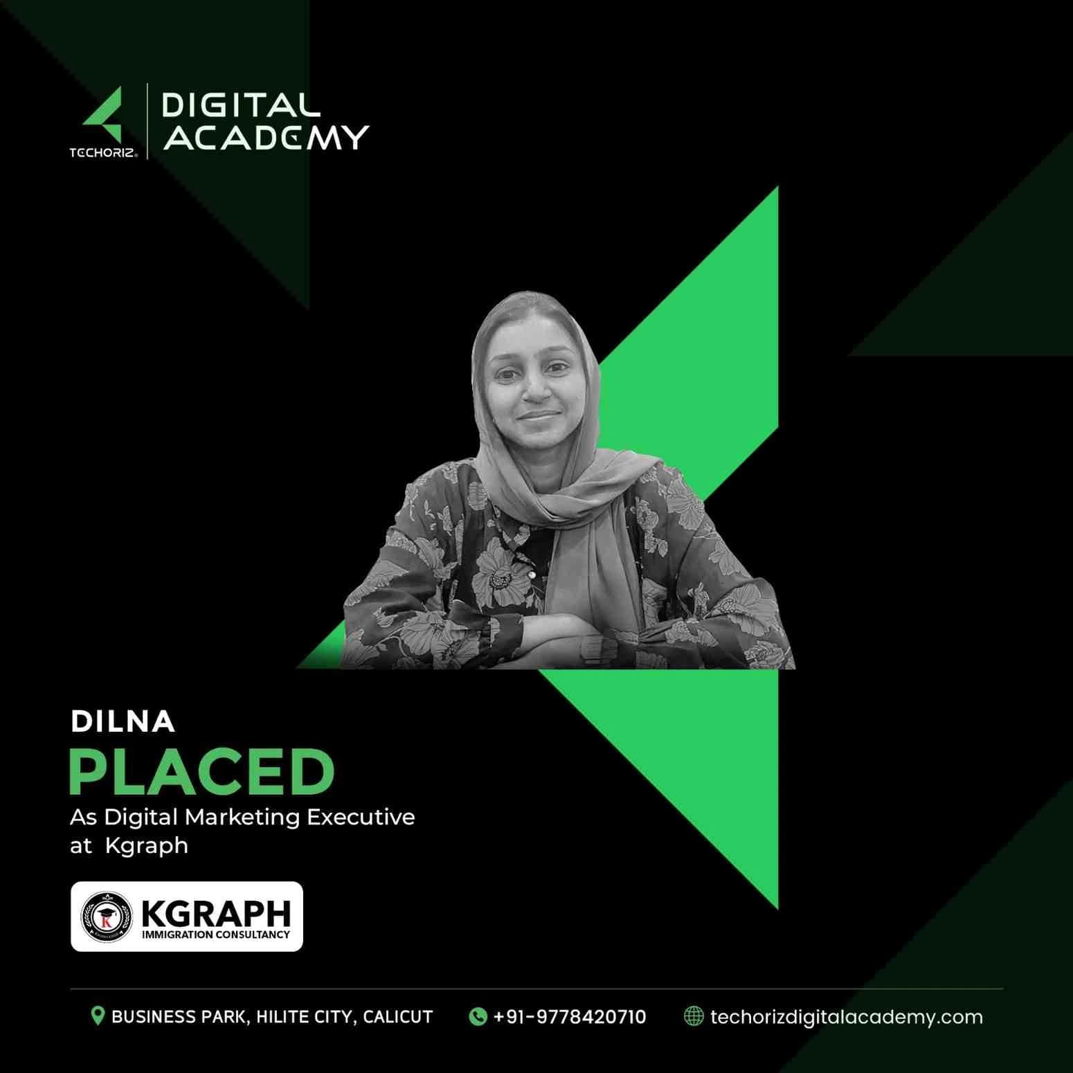 Techoriz student placed in digital marketing