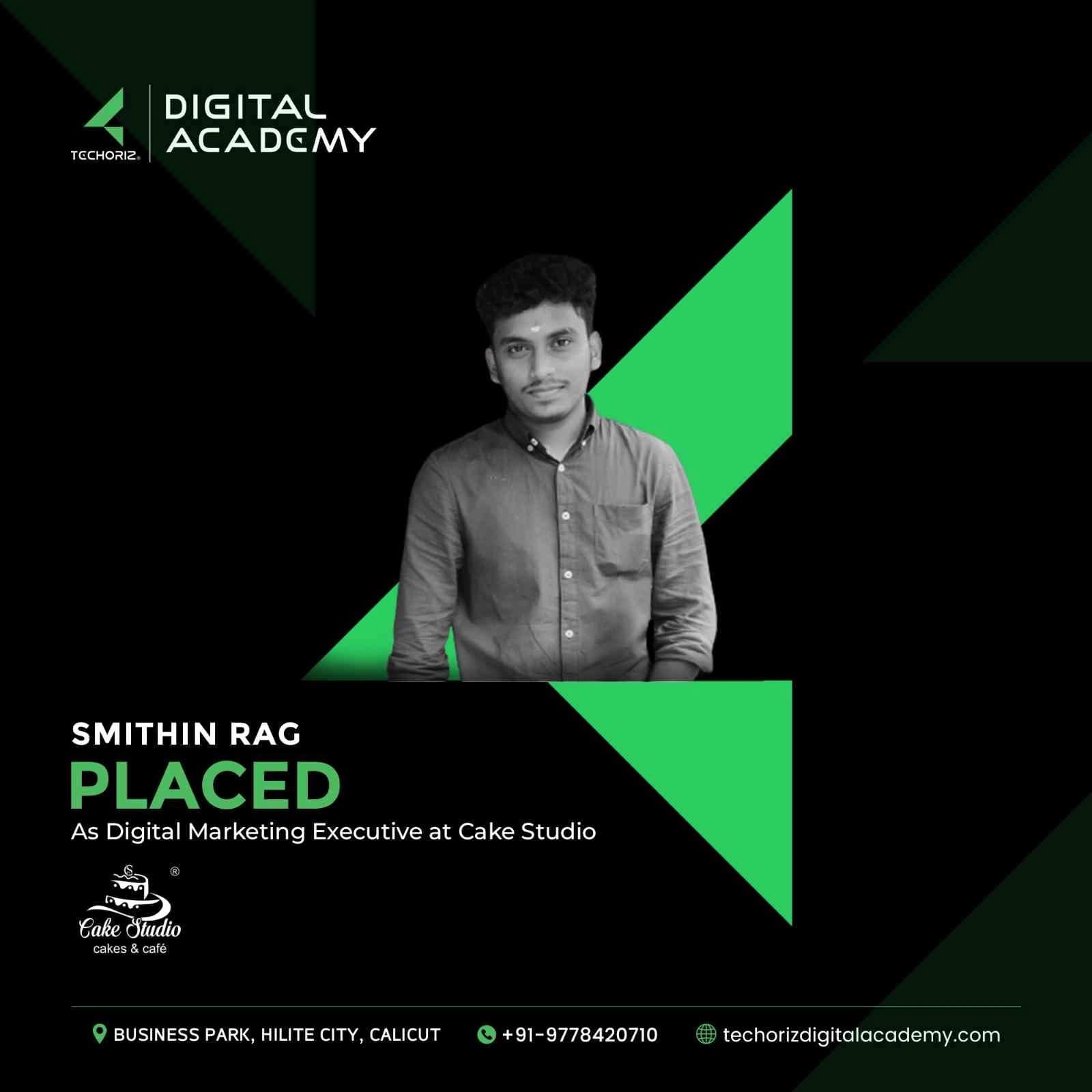 Techoriz student placed in digital marketing