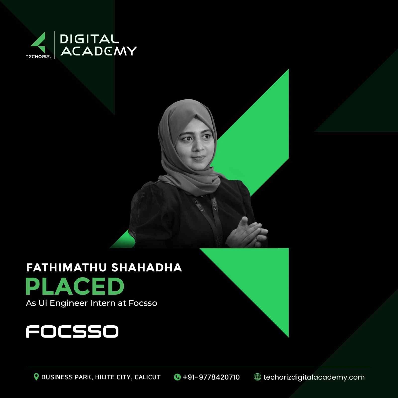 Techoriz student placed in digital marketing