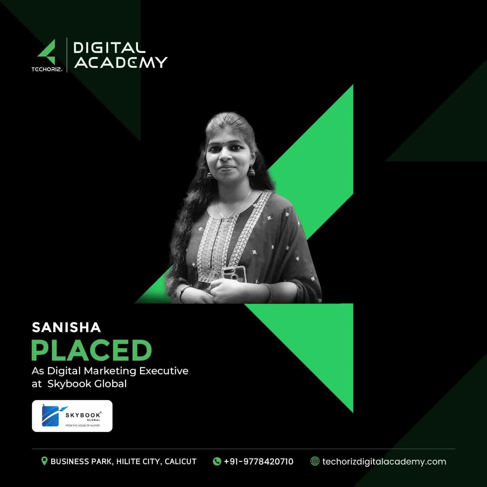 Techoriz student placed in digital marketing