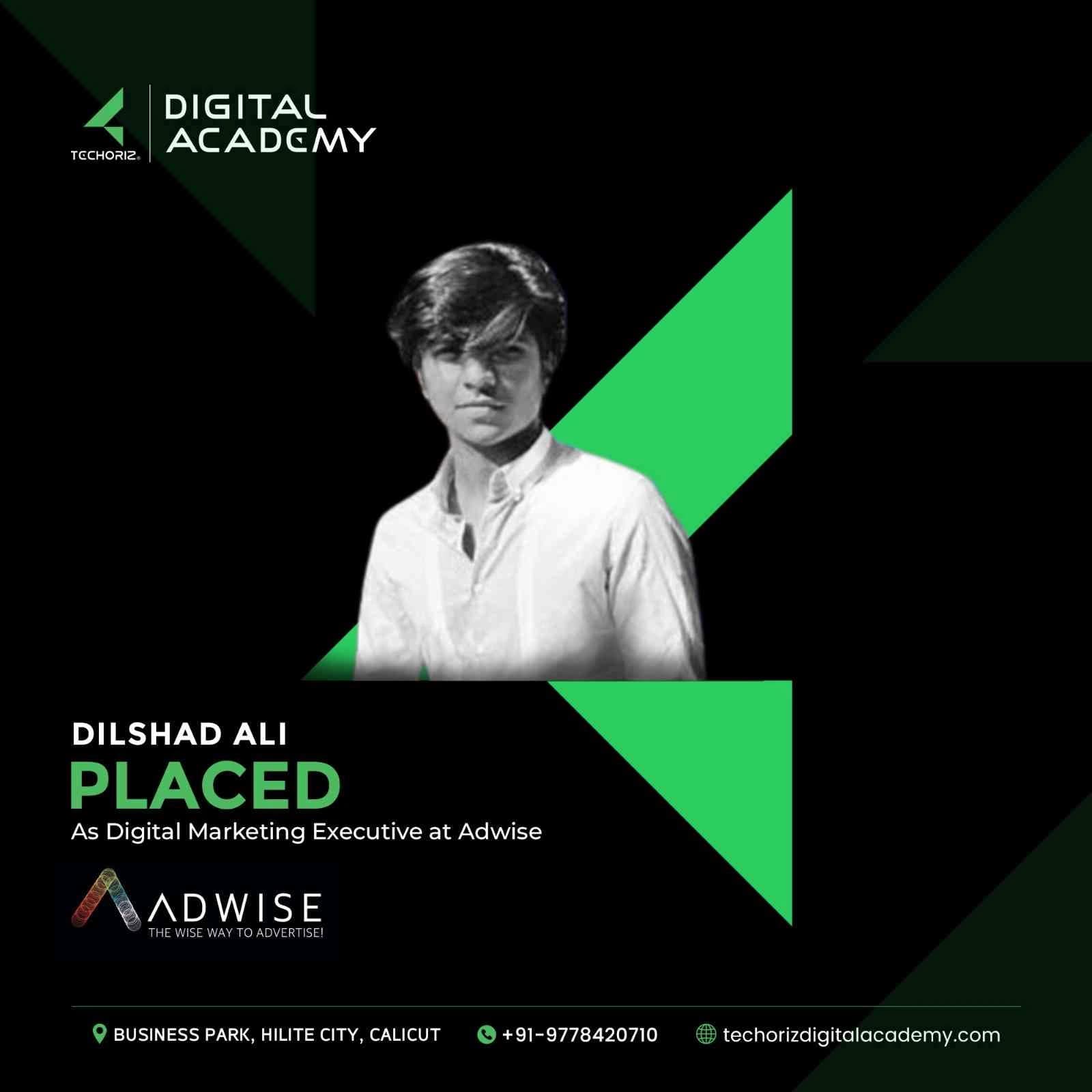Techoriz student placed in digital marketing