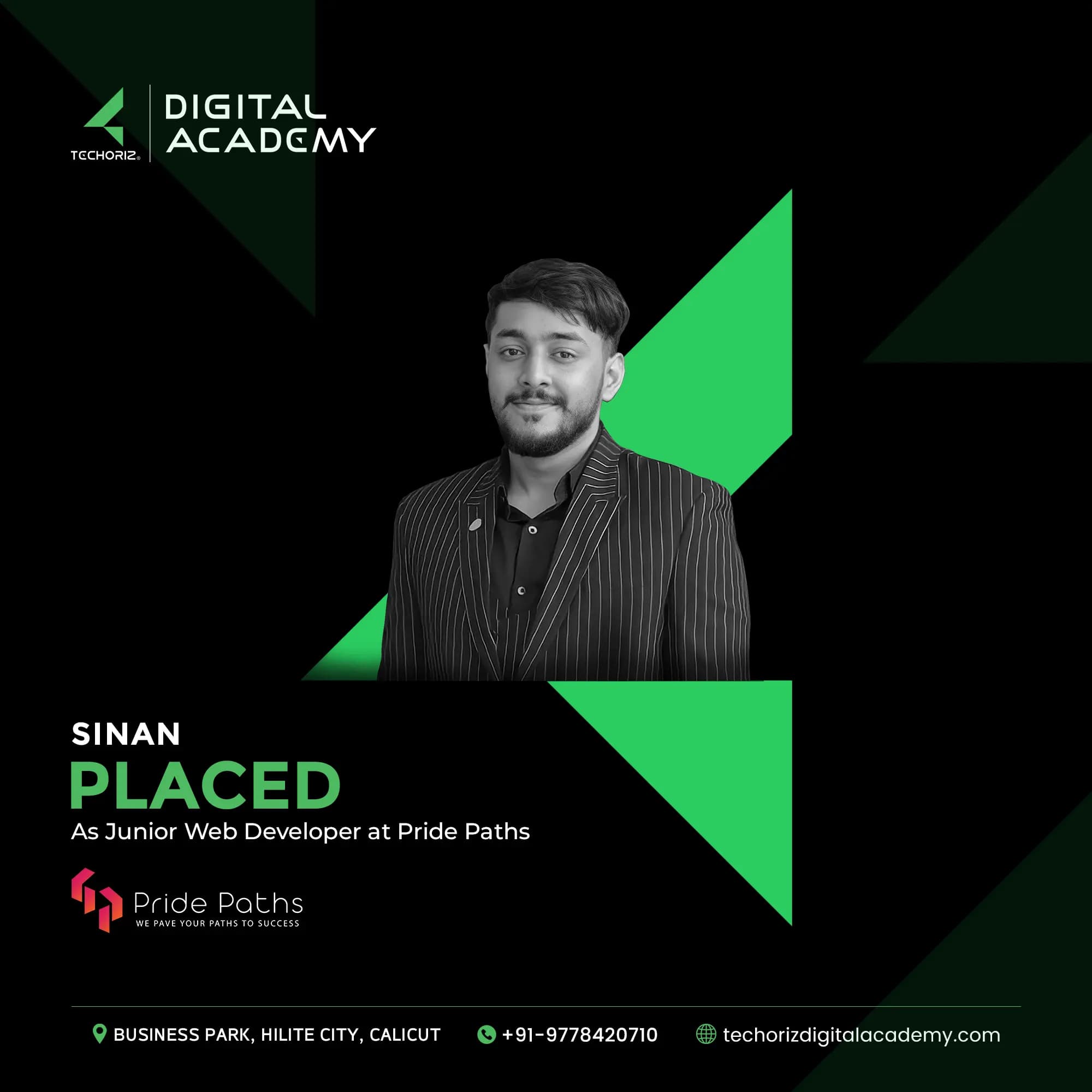 Techoriz student placed in digital marketing