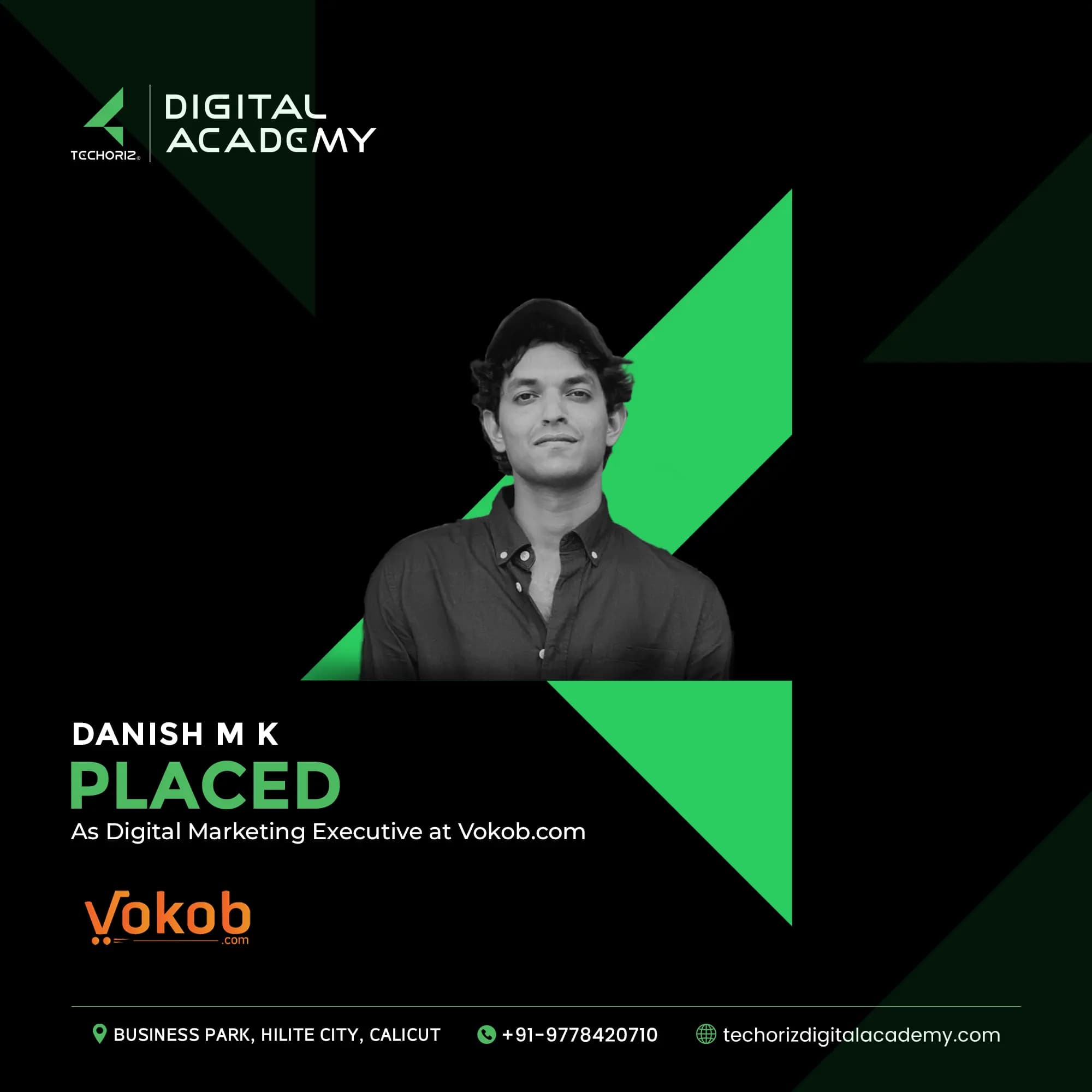 Techoriz student placed in digital marketing