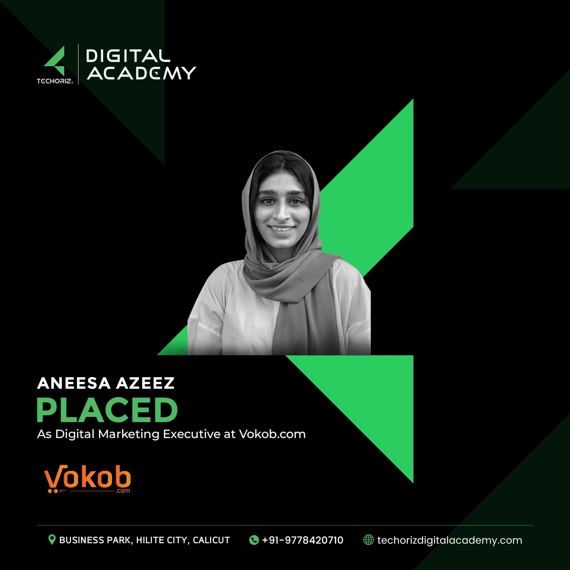 Techoriz student placed in digital marketing